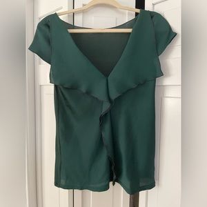 Meadow Rue Green Ruffle Blouse